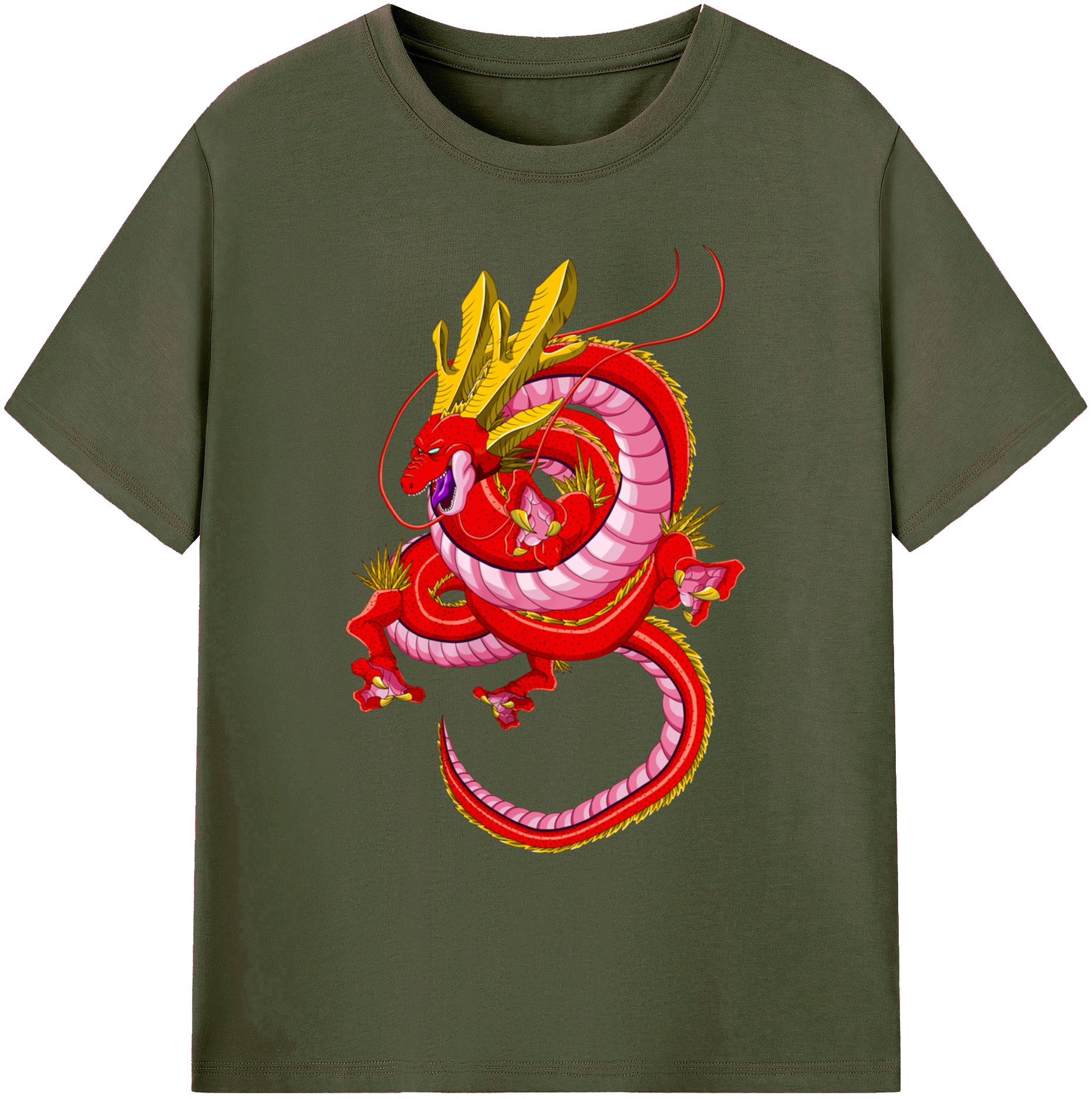 （画像用） ドラゴンボール 神龍 シェンロン DRAGON BALL Shenron 綿100％ メンズ半袖Tシャツ｜肌触りやわらか＆通気性